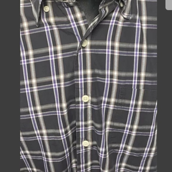 Peter Millar XX-Large Stripe/Plaid Button Front Long Sleeve Shirt Charcoal Gray - Picture 2 of 4